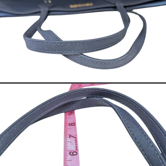 Michael Kors Navy Blue Eliza Large Leather Reversible Tote & Zip Pouch - Picture 8 of 12